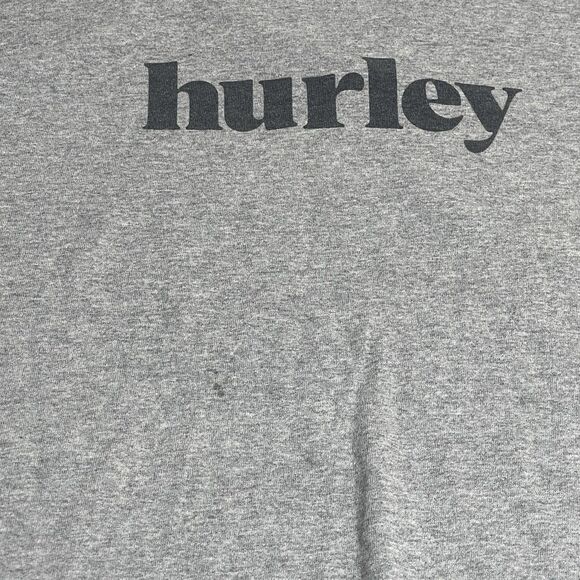 Hurley Men’s Long Sleeve Logo T-Shirt Gray Size Large Crewneck Surf Skate - Picture 7 of 8